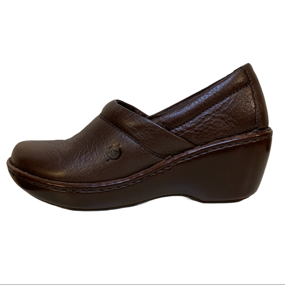 Born • Brown Pebbled Leather Slip-On Comfo…